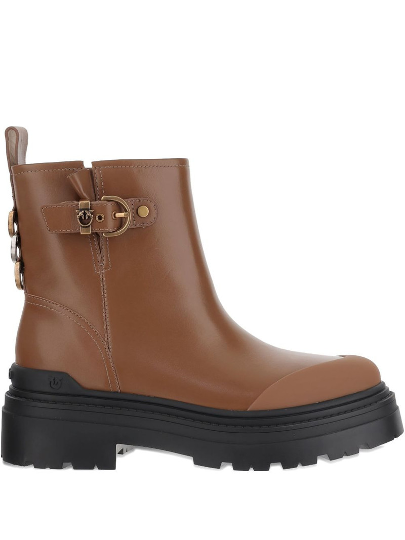buckle-detail logo-plaque ankle boots 1