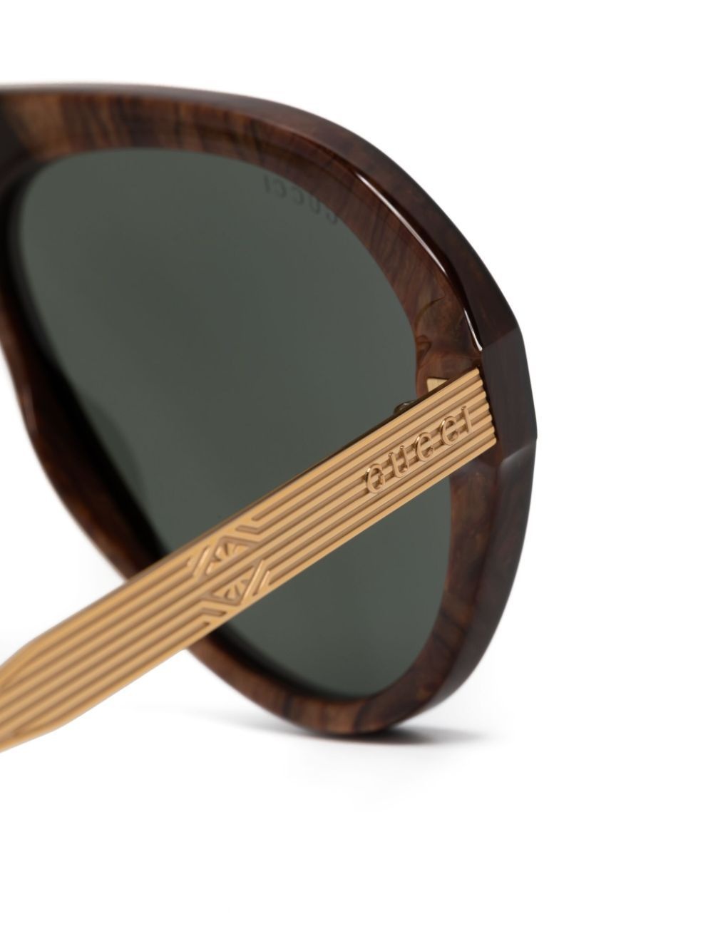 logo-engraved navigator-frame sunglasses - 3