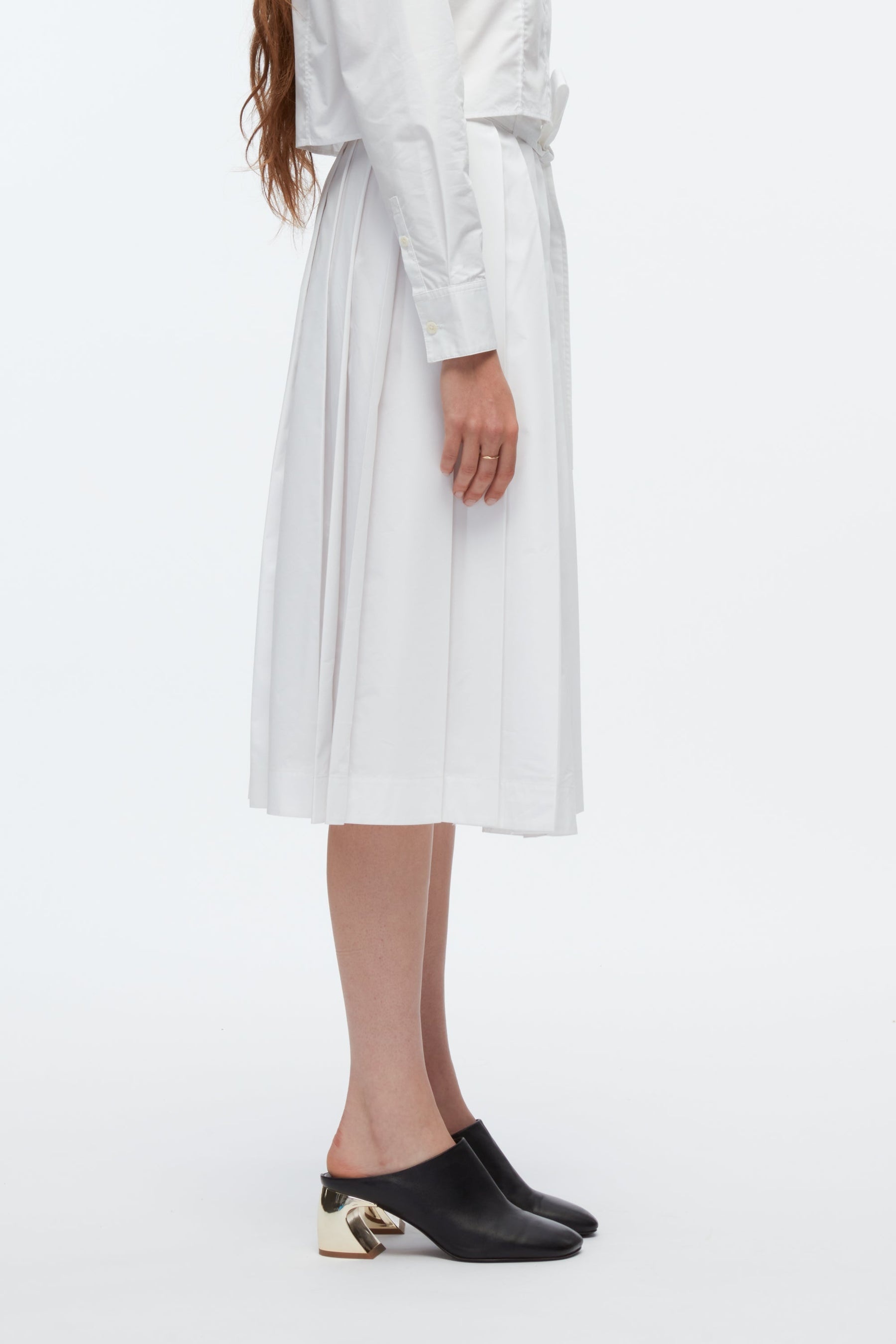 Knife Pleat Belted Skirt - 3