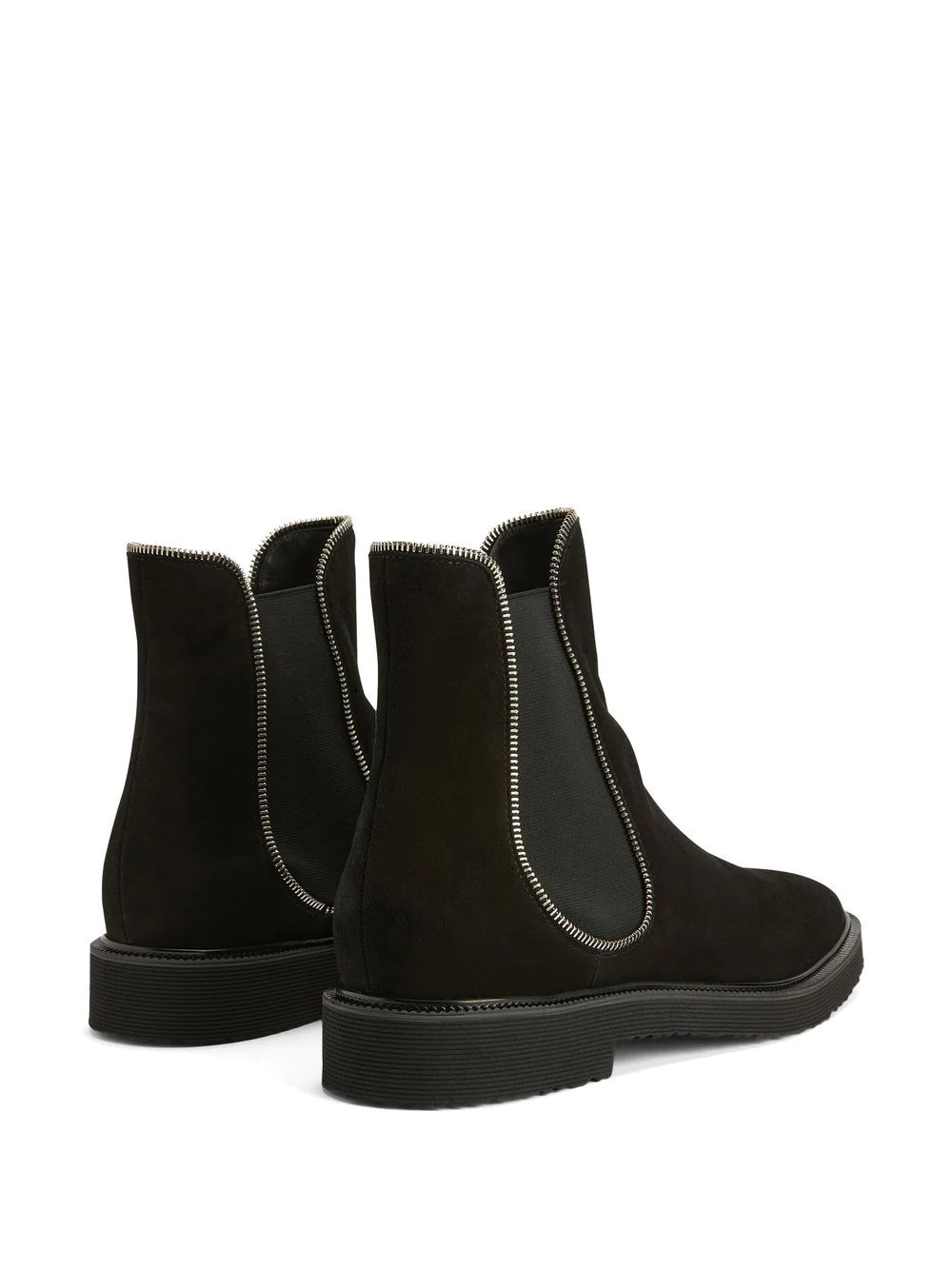 zipper-lined suede boots - 3