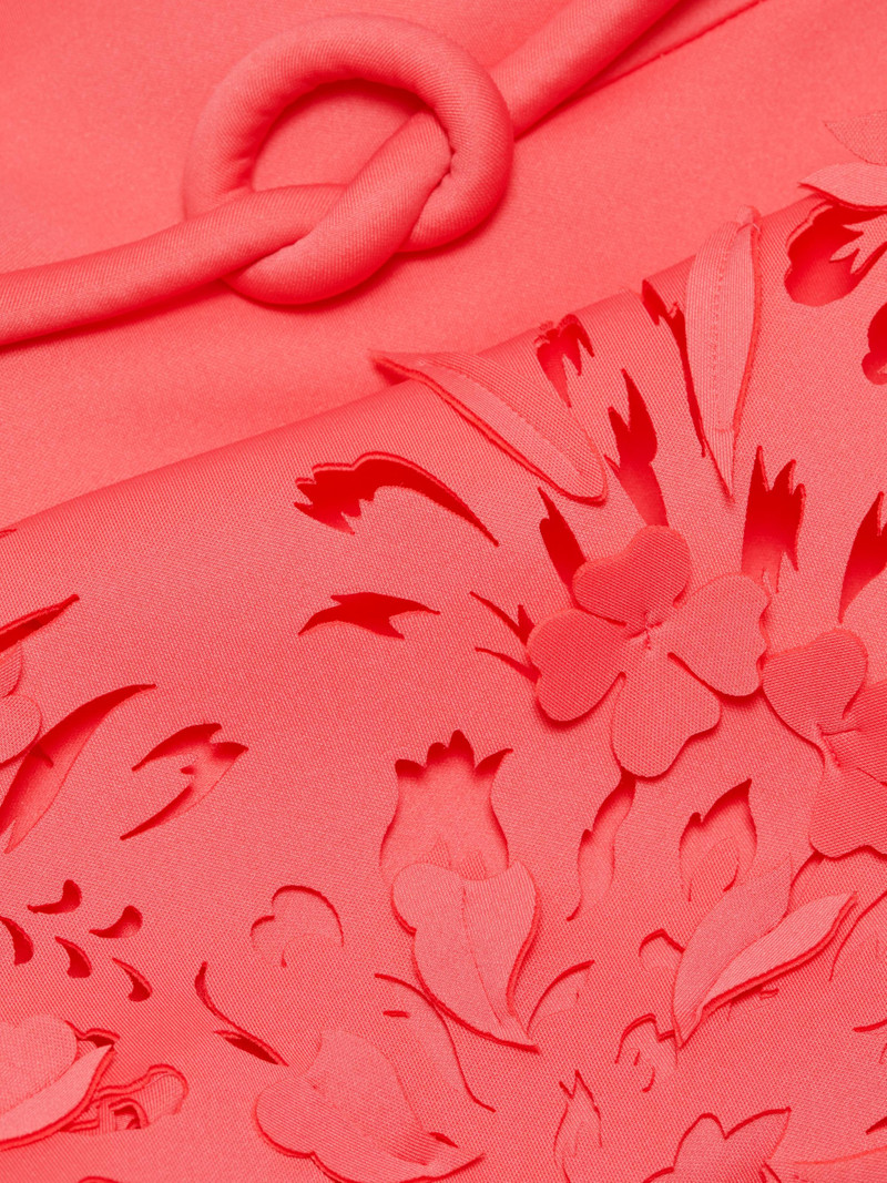 Women's Laser Cut Scuba Cocktail Dress - Coral 7