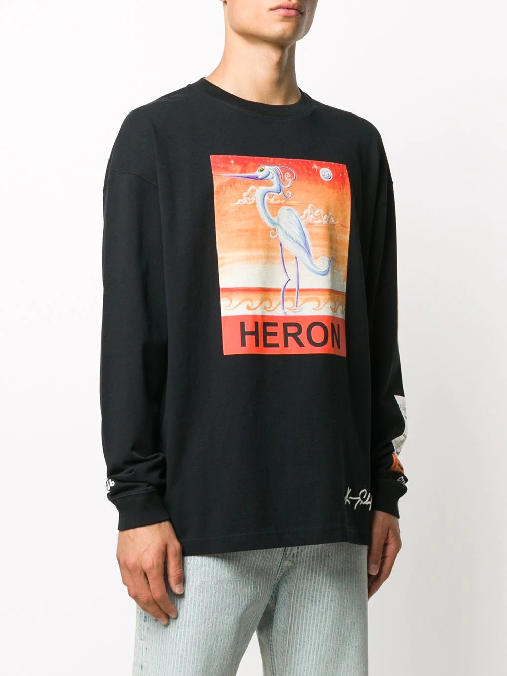 crew neck printed logo sweater - 3