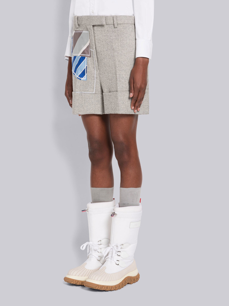 Thom Browne Herringbone Lambswool Patchwork Sack Short outlook