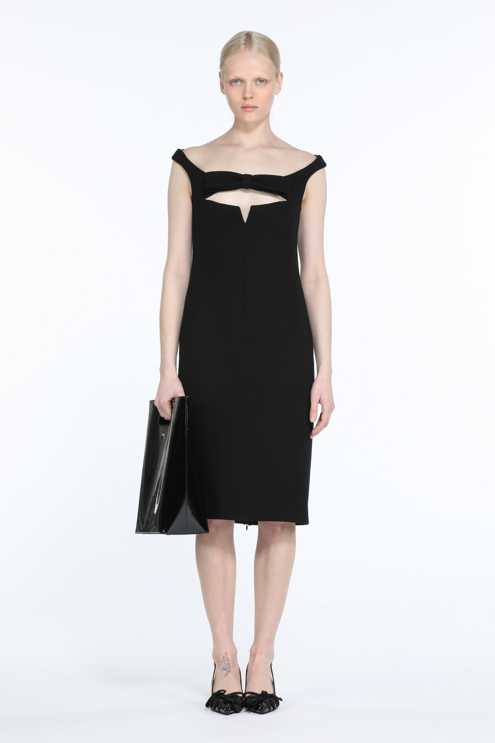 BOW-EMBELLISHED MIDI DRESS - 4