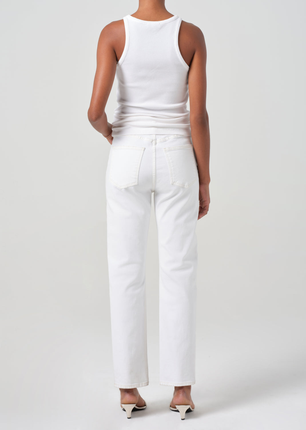 90'S PINCH WAIST HIGH RISE STRAIGHT IN MARSHMELLOW - 3