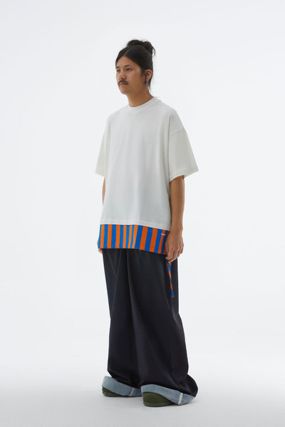 SUNNEI WHITE T-SHIRT WITH STRIPED DETAIL outlook