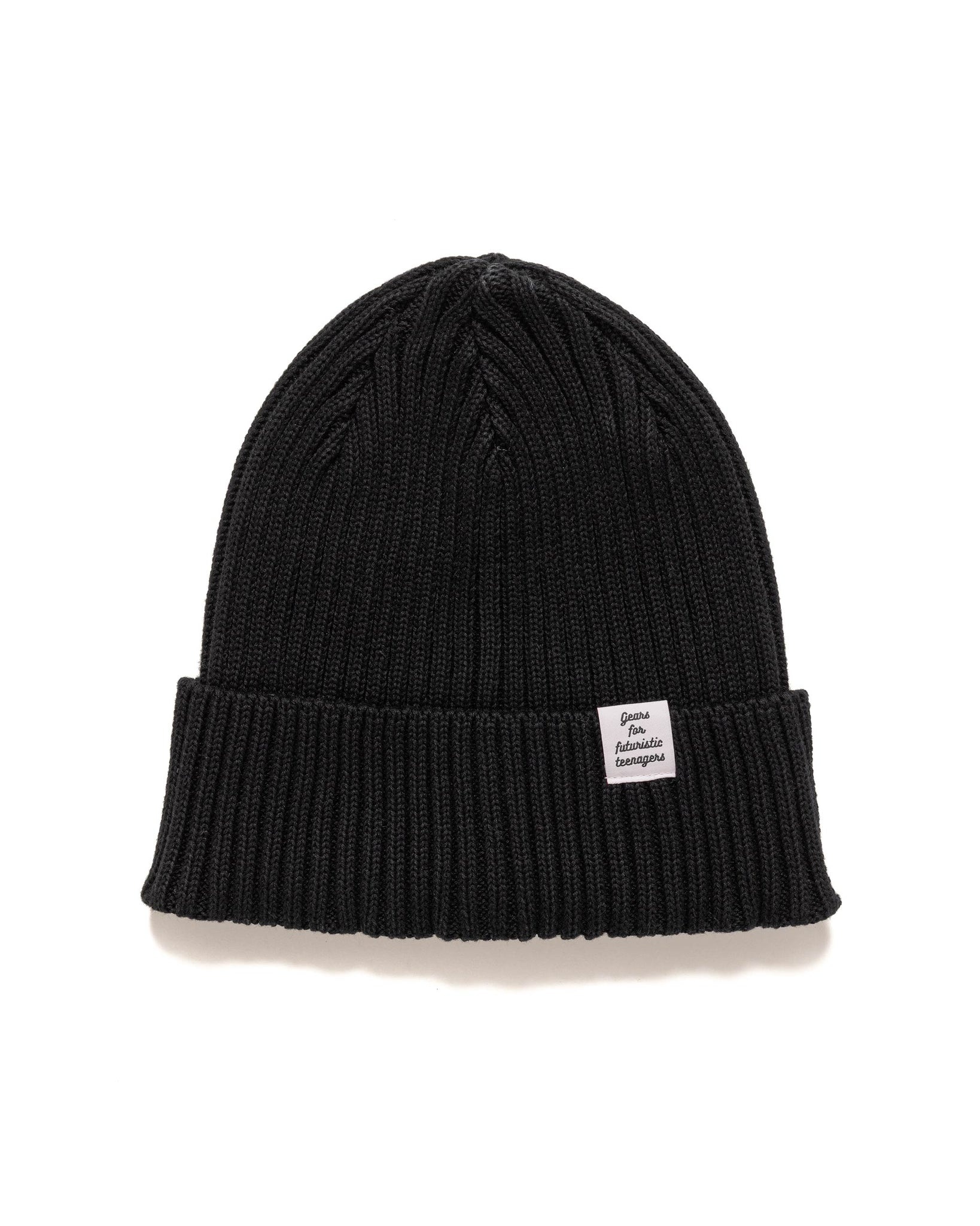 Cotton RIB Beanie Black - 1