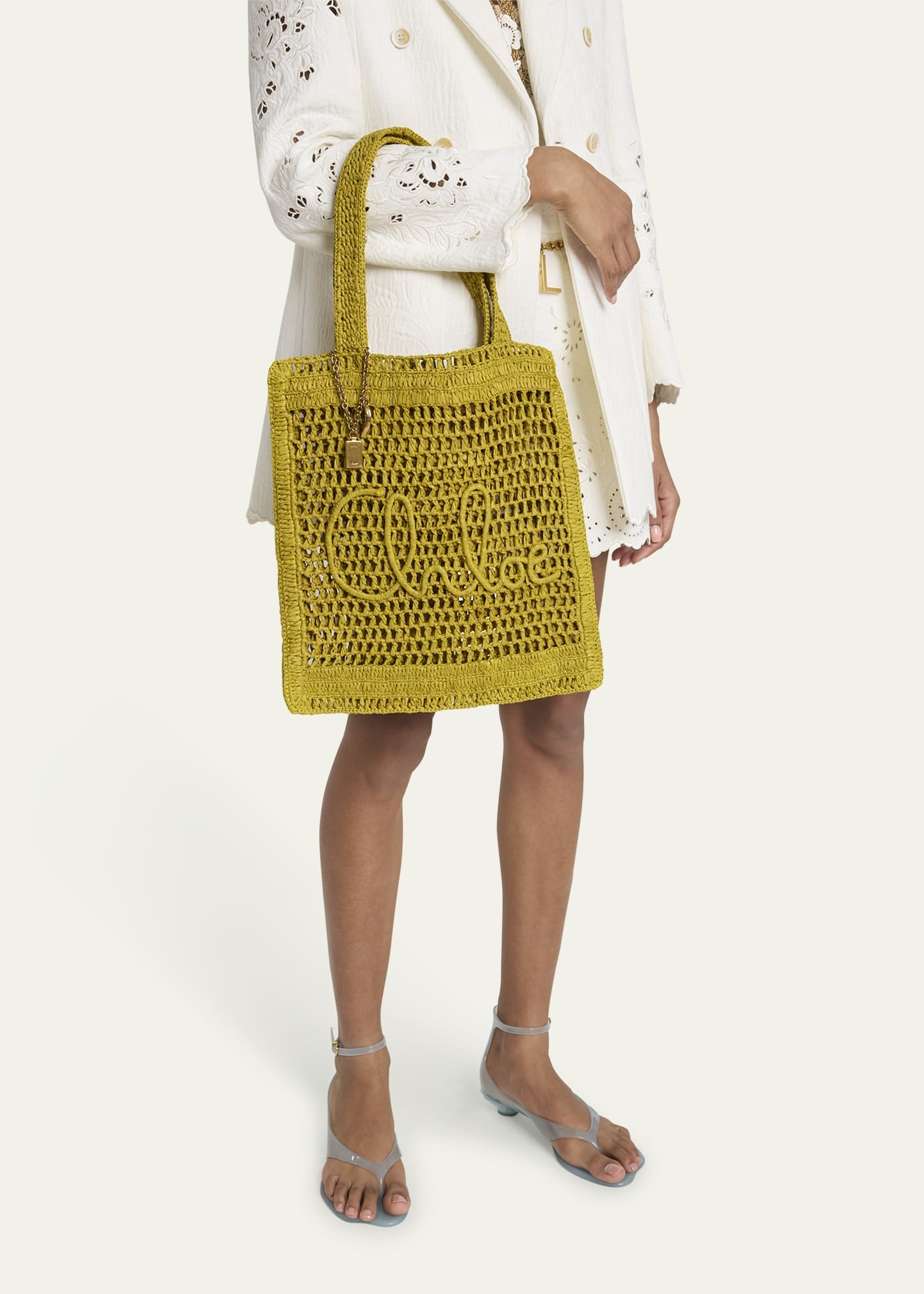 Summer Banana Tote Bag in Crochet Fabric - 2