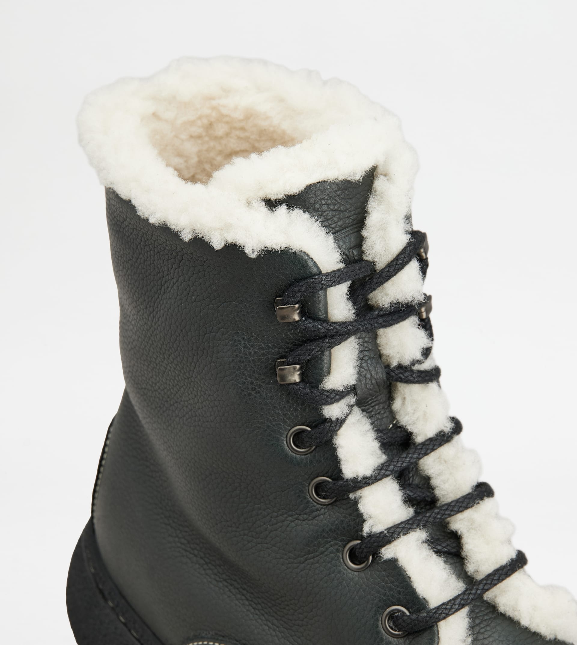 TOD'S W. G. LACE-UP ANKLE BOOTS IN LEATHER - BLACK - 6