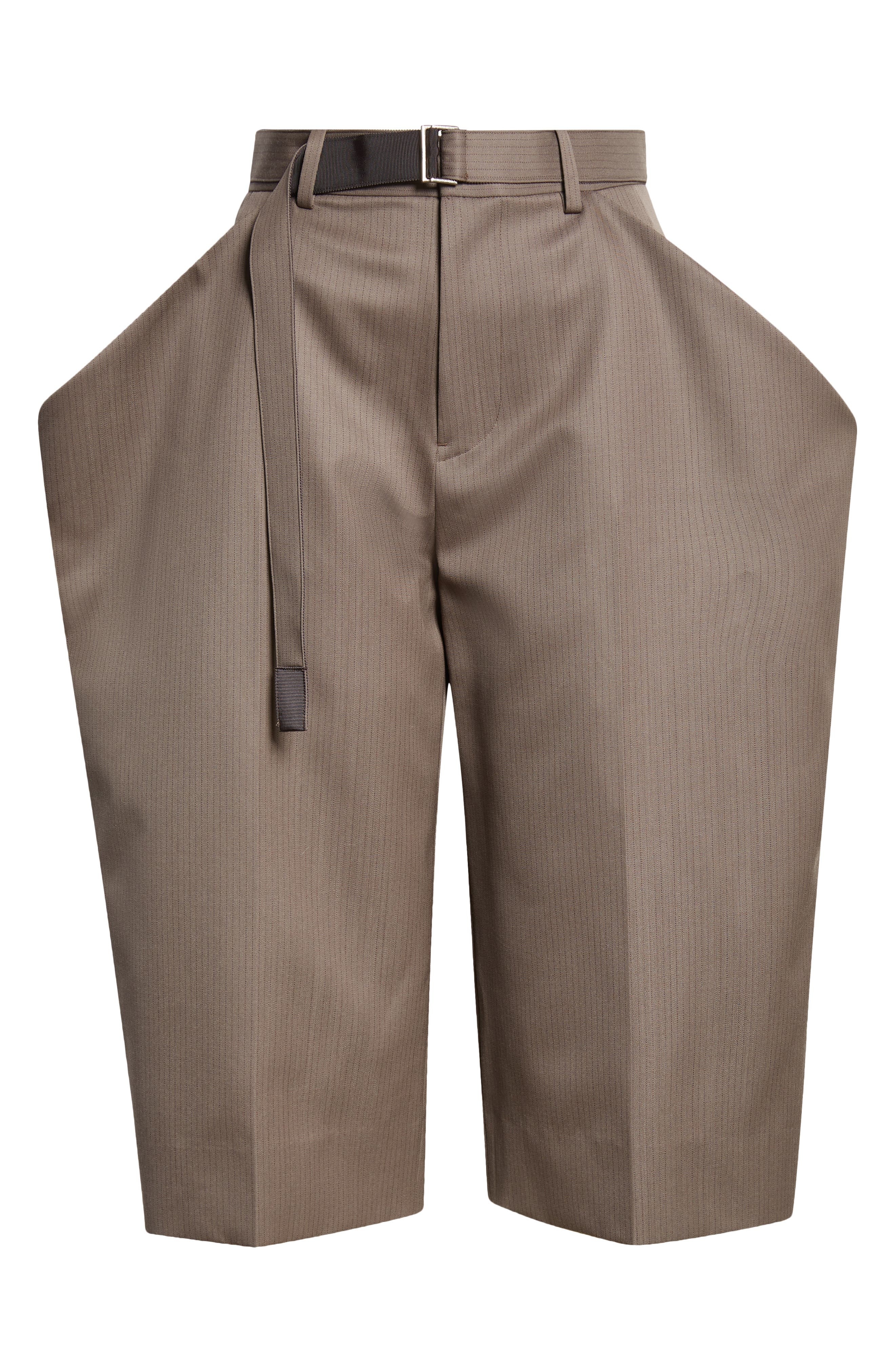 ■sacai■サカイ■Pinstripe Belted Wool Doeskin Crop Pants■ sacai Sacai Pinstripe Belted Wool Doeskin Crop Pants in