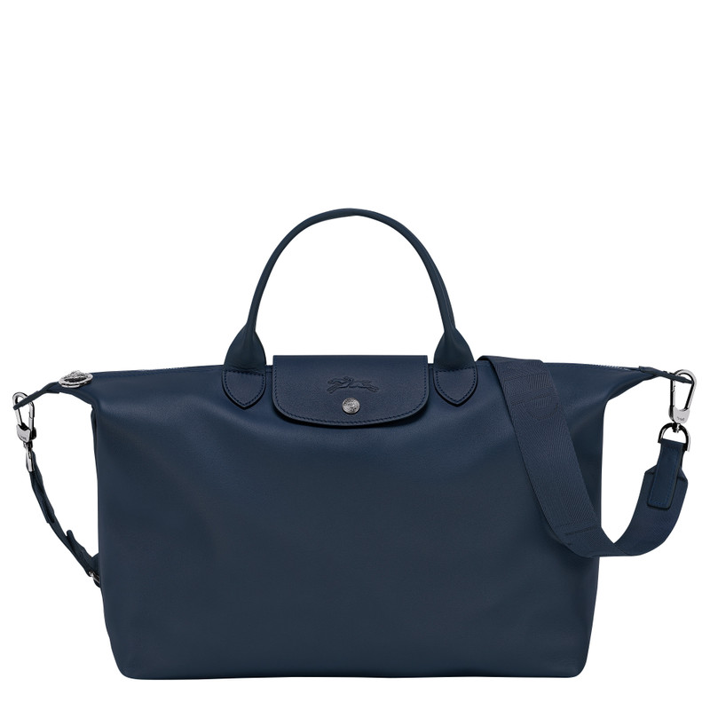 Le Pliage Xtra L Handbag Navy - Leather 1