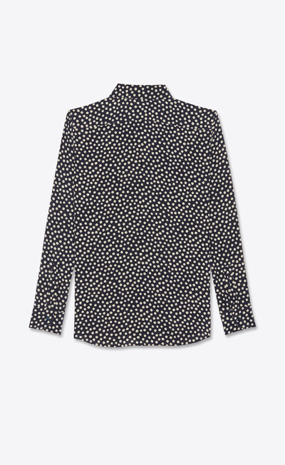 SAINT LAURENT classic shirt in fawn polka dot silk crepe de chine outlook