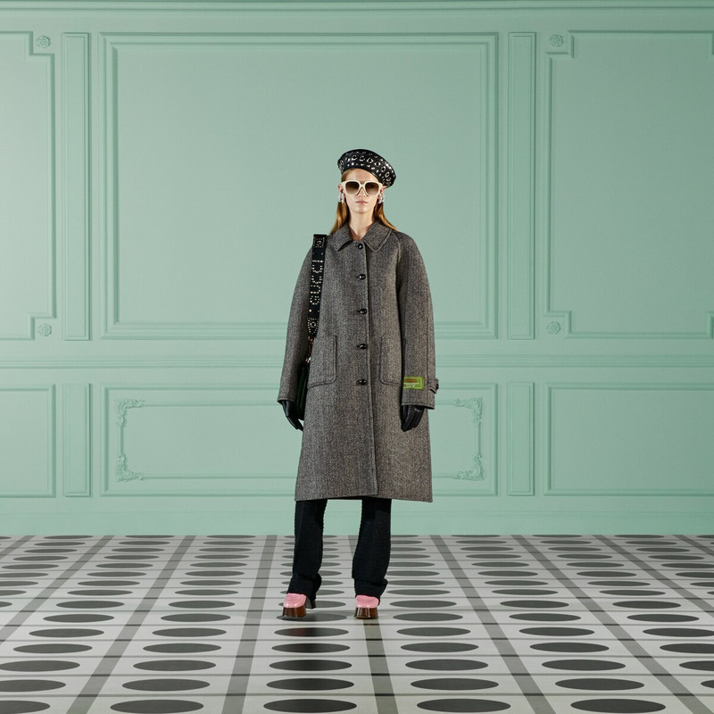 GUCCI Reversible chevron GG wool coat outlook