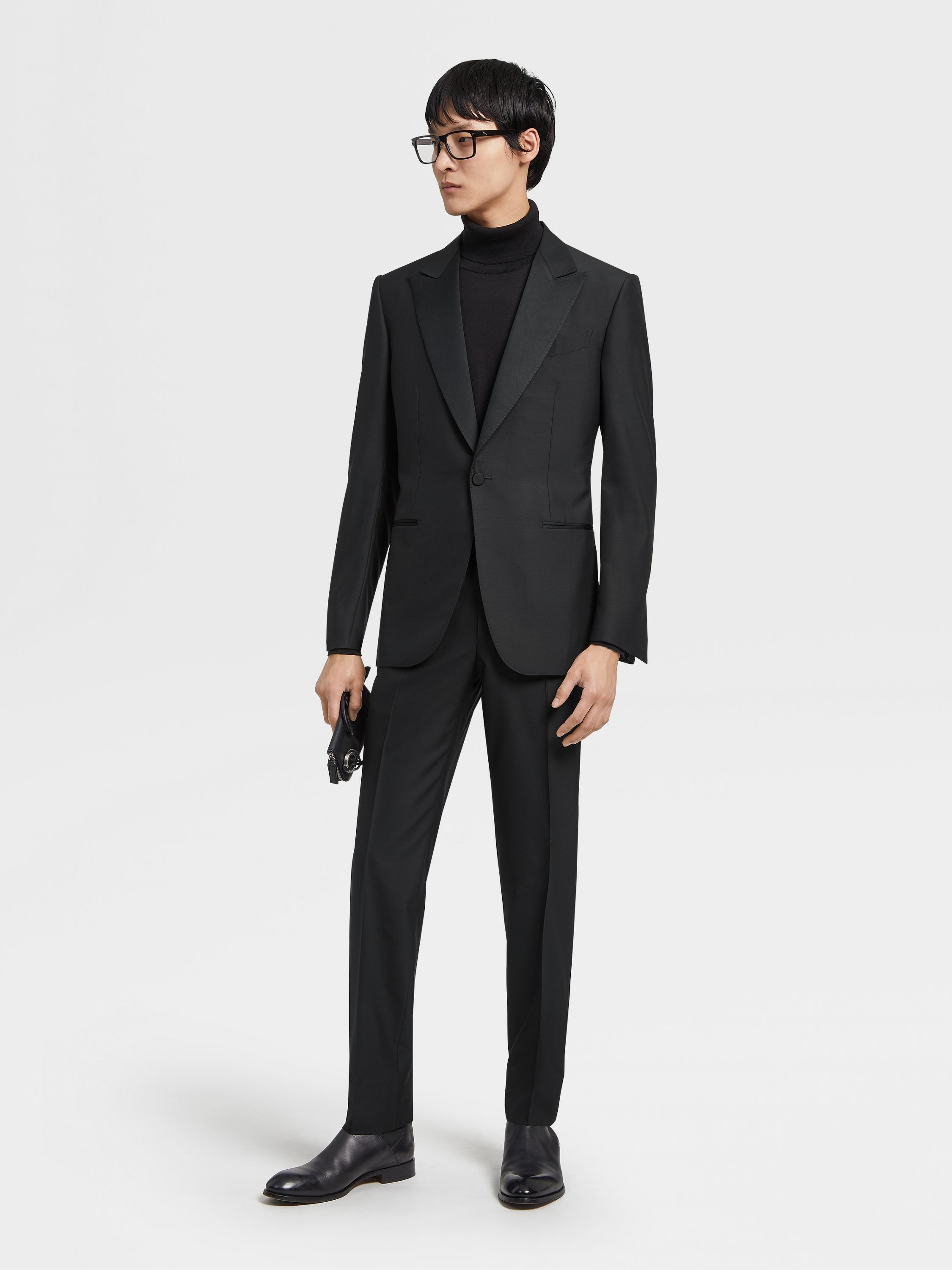 BLACK TROFEO™ 600 WOOL AND SILK EVENING SUIT - 2