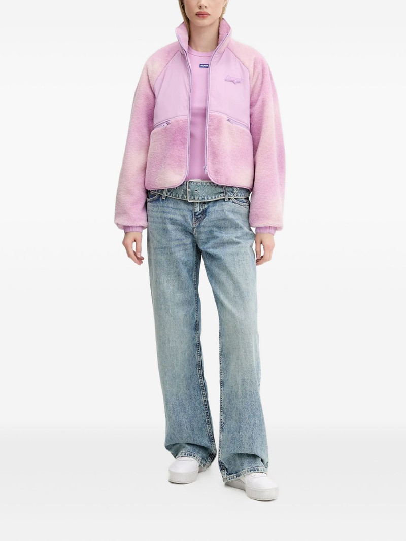 HUGO colour-block fleece jacket outlook