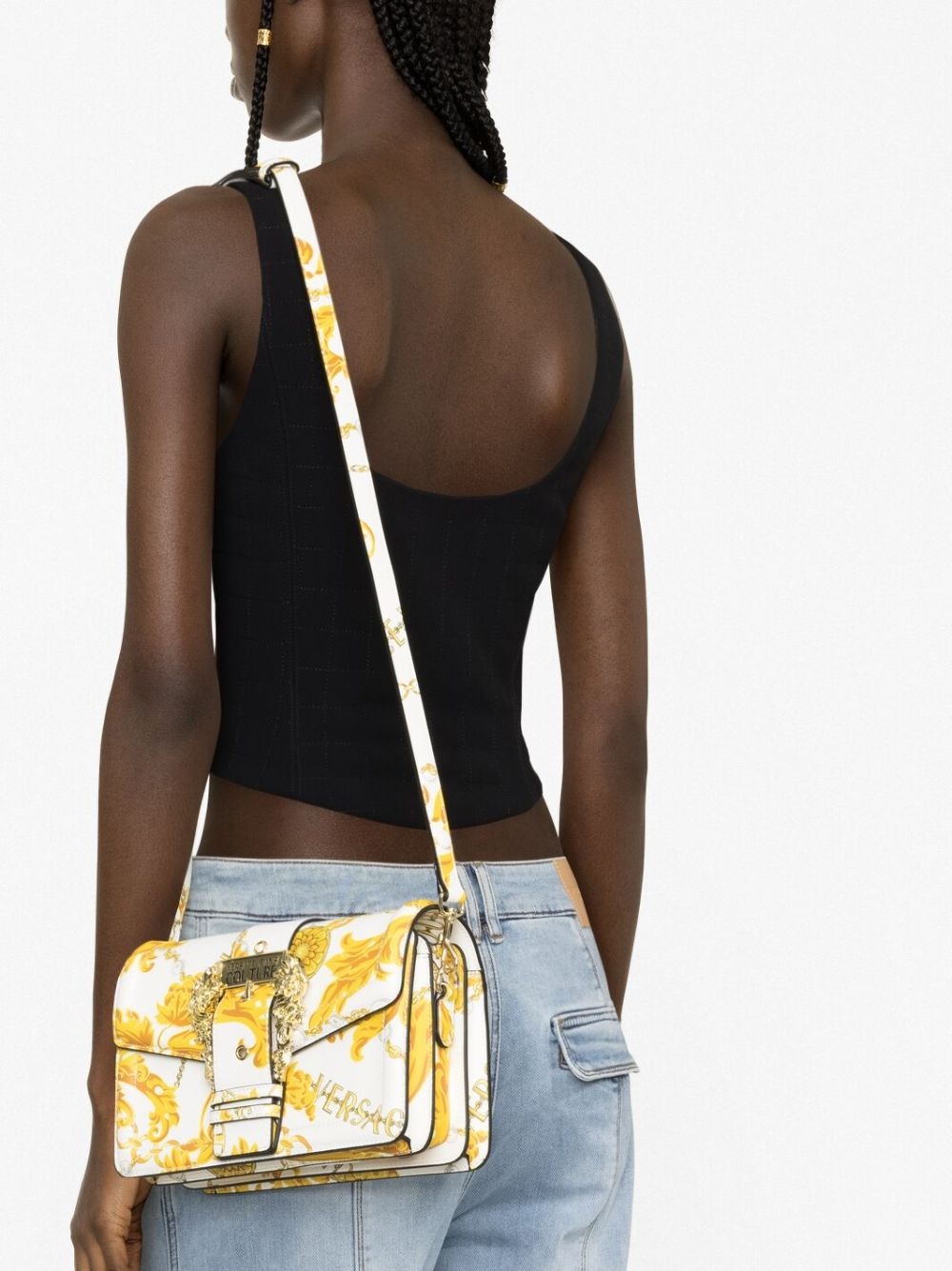 baroque-print satchel bag - 3