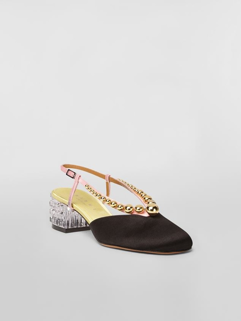 Marni SILK SATIN PUMP WITH SCULPTED HEEL IN TRANSPARENT PLEXIGLASS outlook