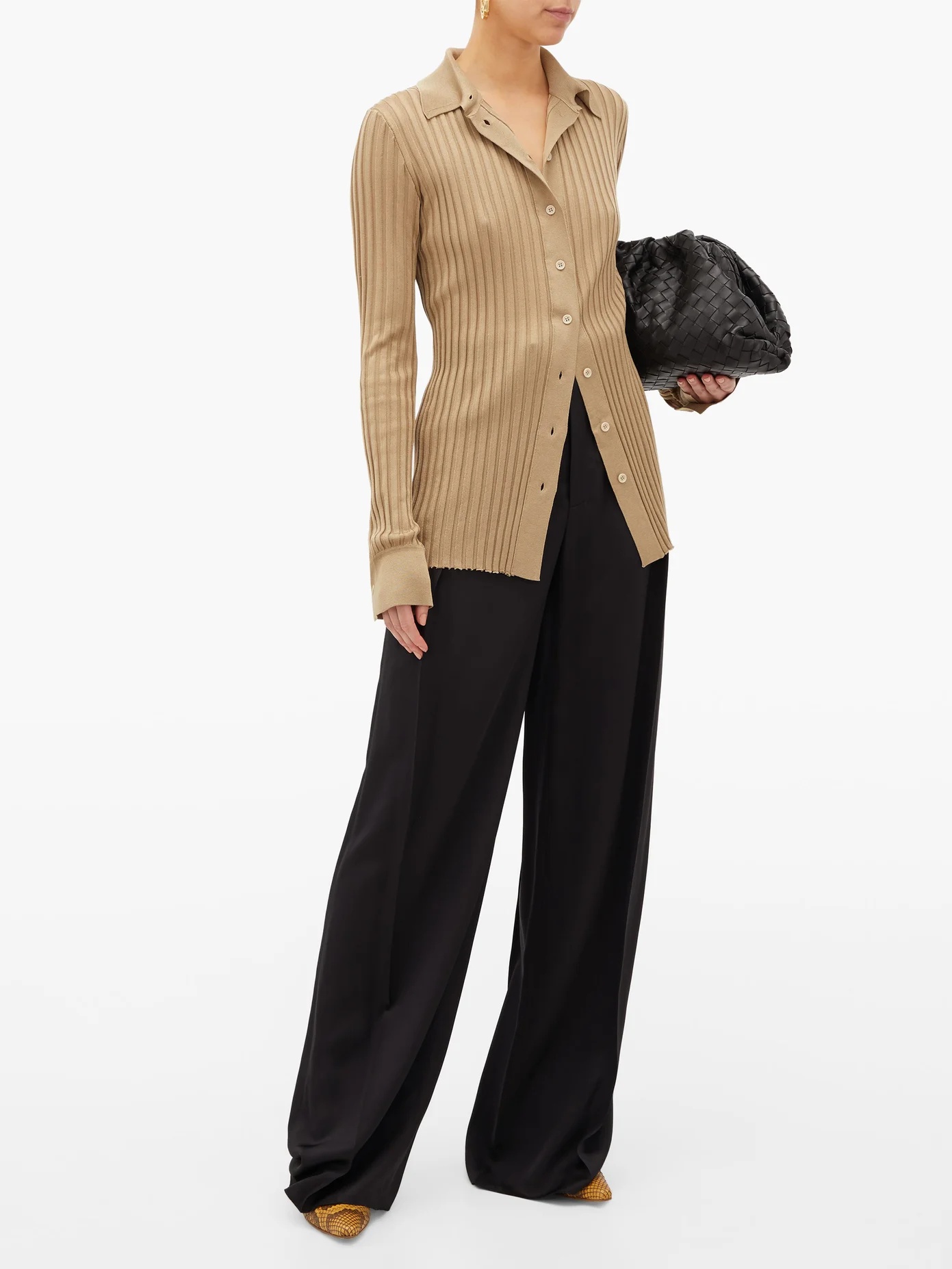 Ribbed-knit silk cardigan - 4