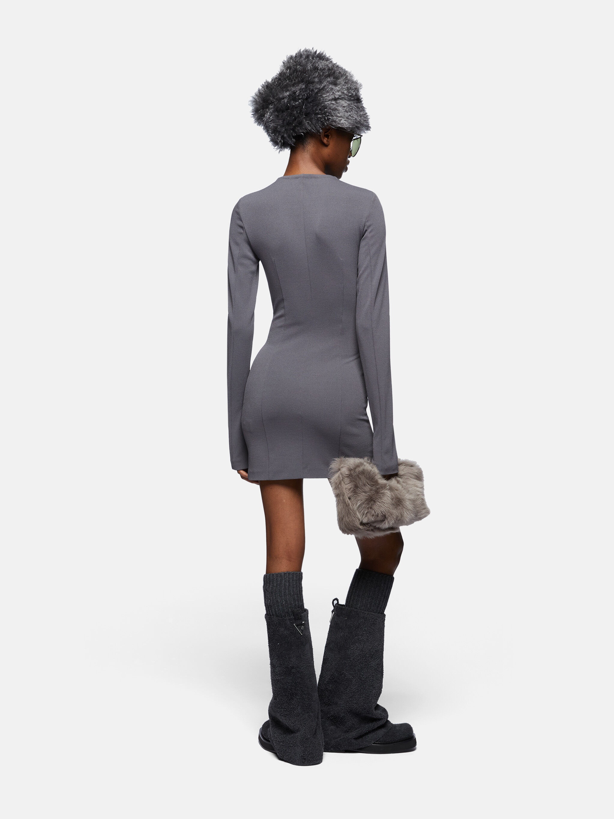 GREY MINI DRESS - 3