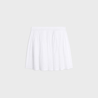 CELINE embroidered smocked skirt in cotton batiste outlook