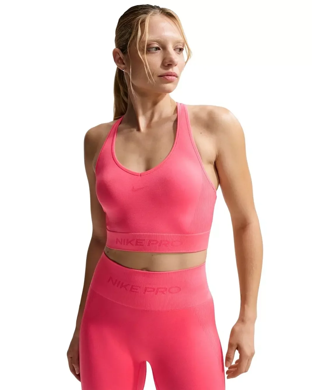 Women's Pro Seamless Dri-FIT Cropped Tank Top -Coral - 1