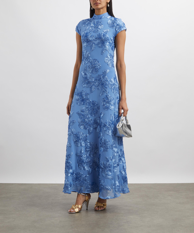 Floral-Embroidered Maxi Dress 2
