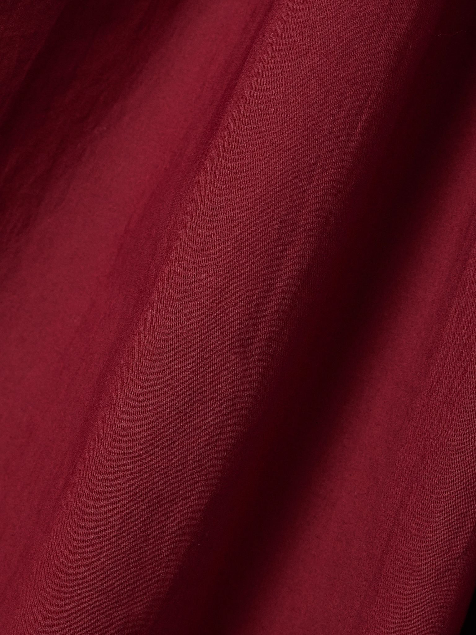 Quintessa tie-detailed shirred organic cotton-poplin midi dress Burgundy - 4