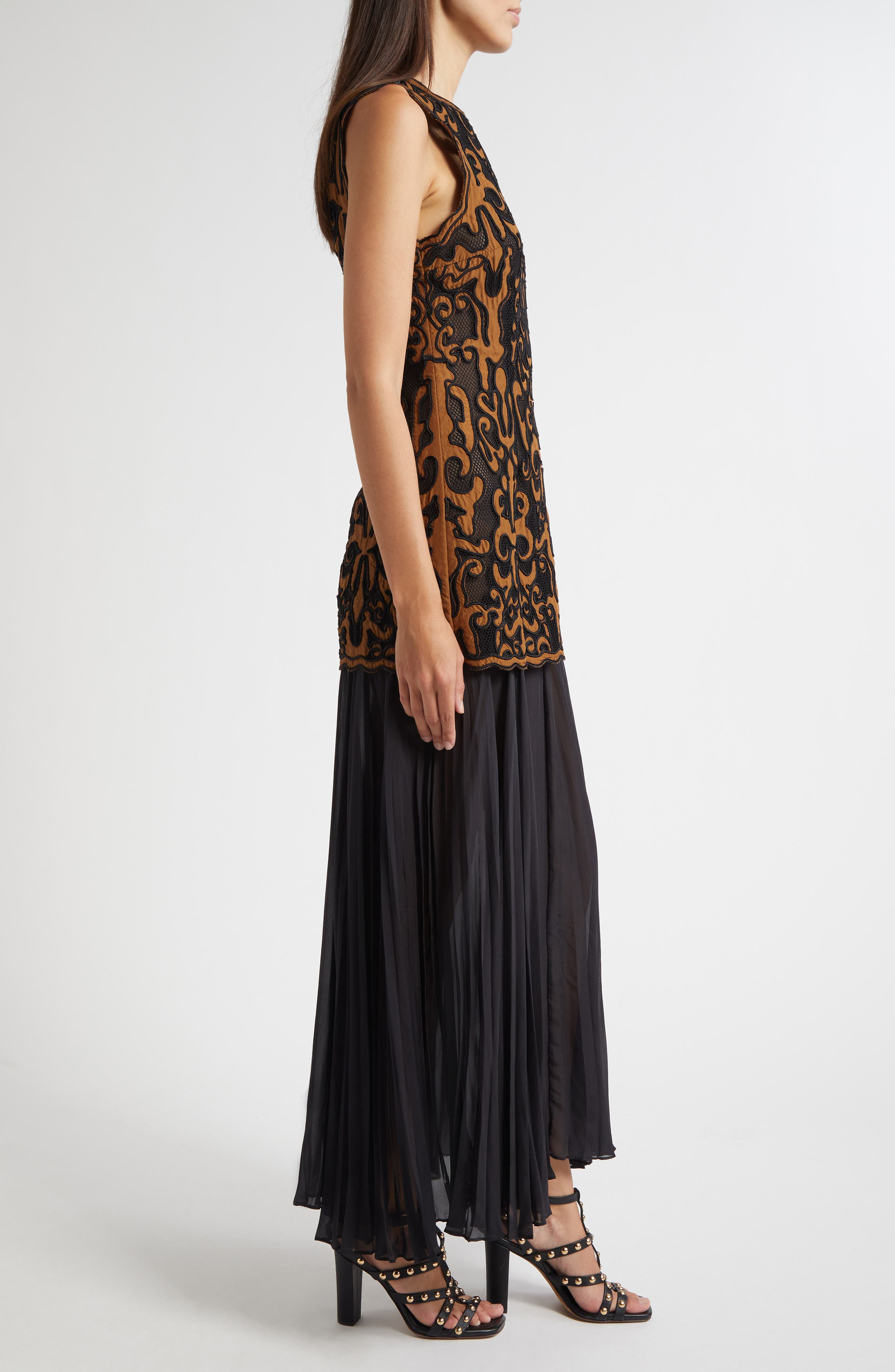 Ulla Johnson Auryn Appliqué Sleeveless Maxi Dress in Saffron at Nordstrom - 3