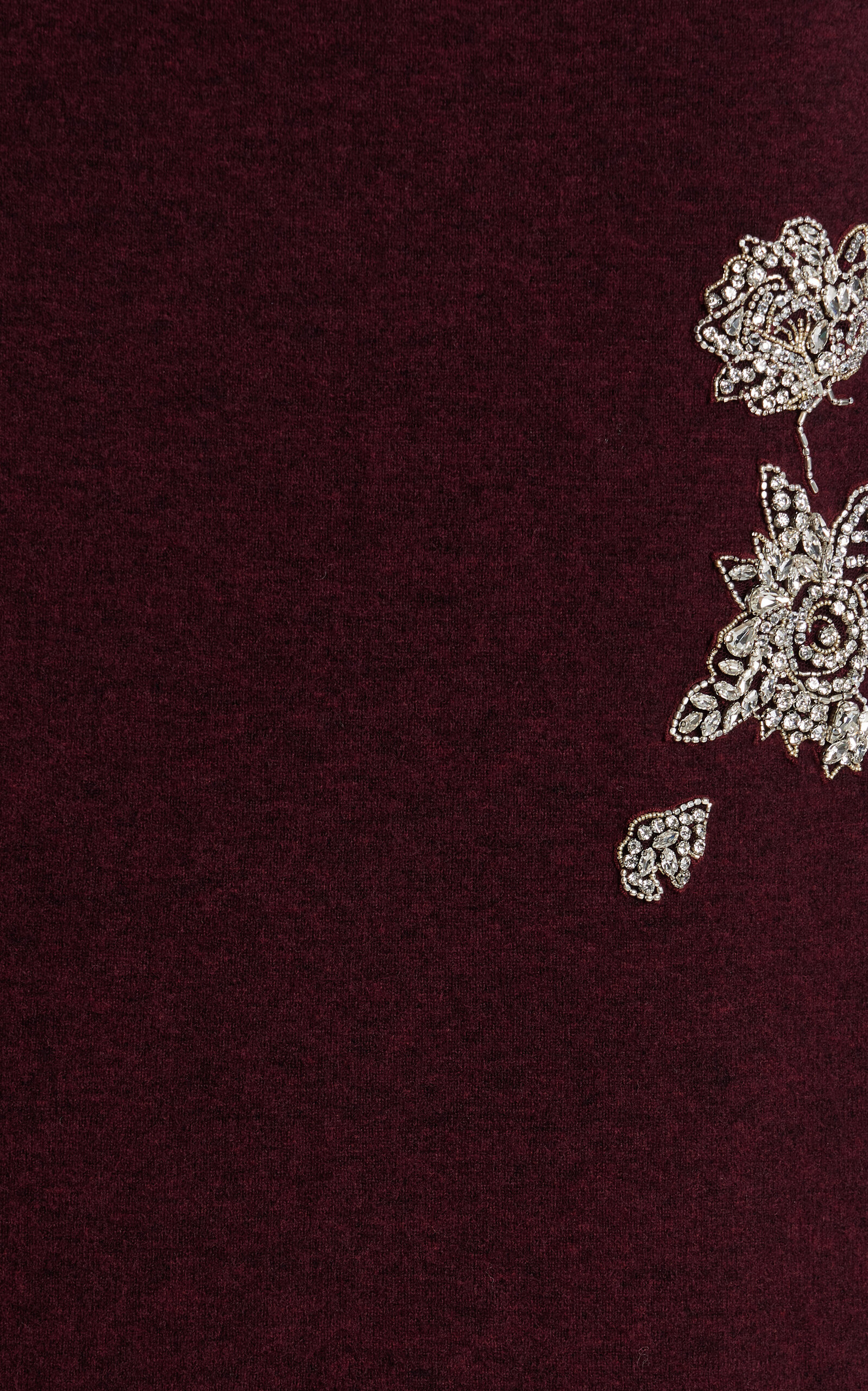Embroidered Knit Midi Skirt burgundy - 6