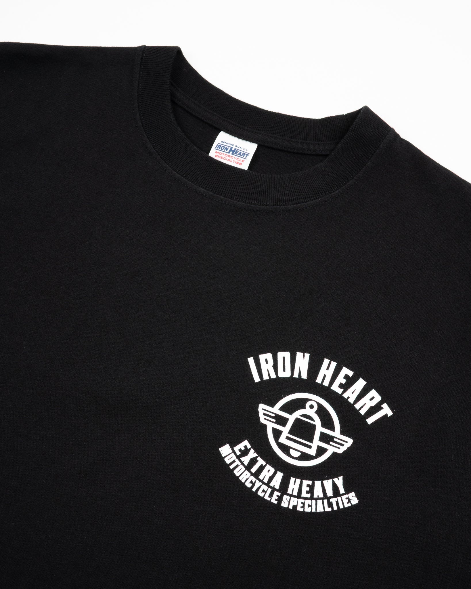 7.5OZ PRINTED LOOPWHEEL CREW NECK T-SHIRT - BLACK - 7