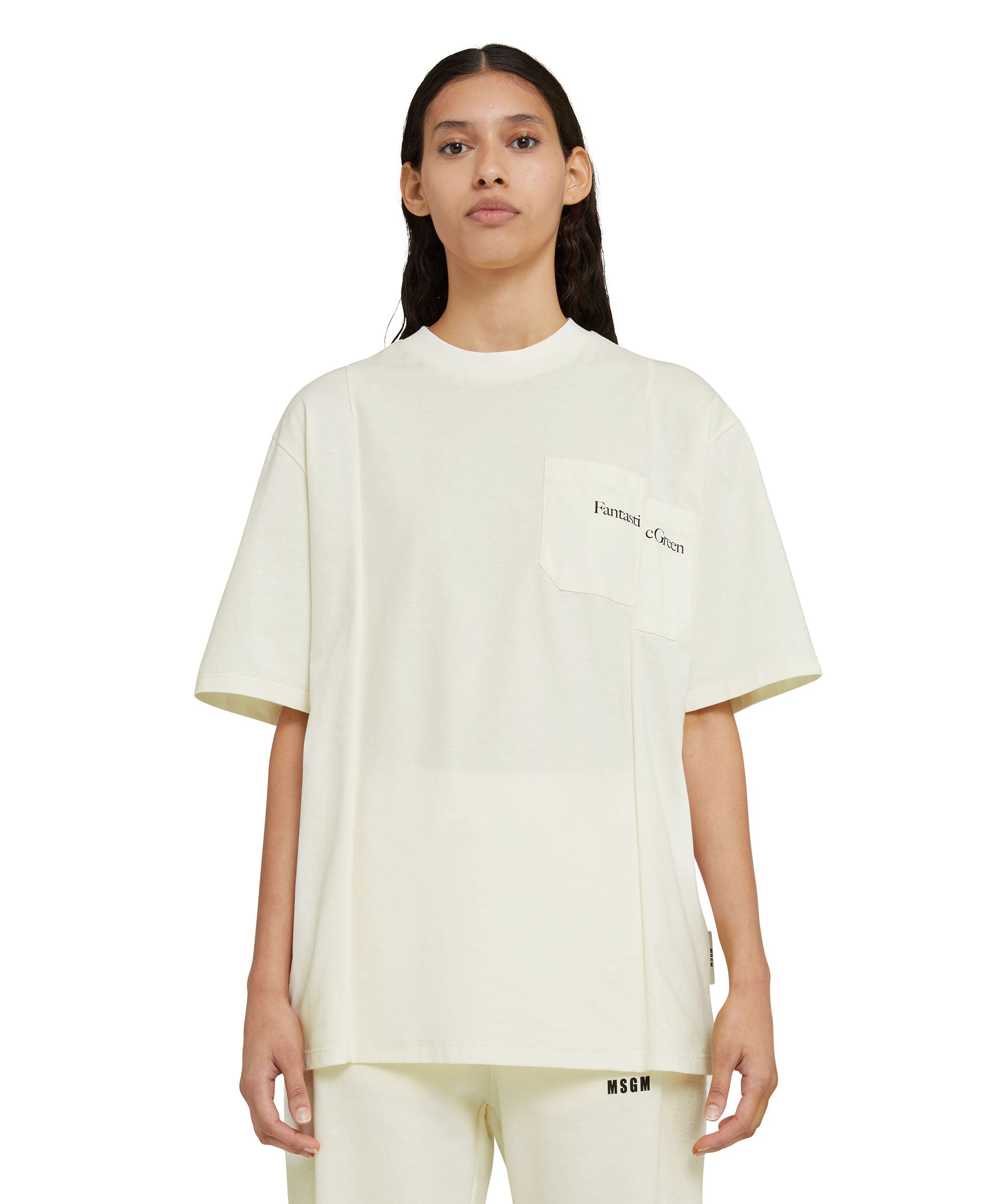 Organic cotton crewneck t-shirt from the MSGM Fantastic Green Capsule - 1