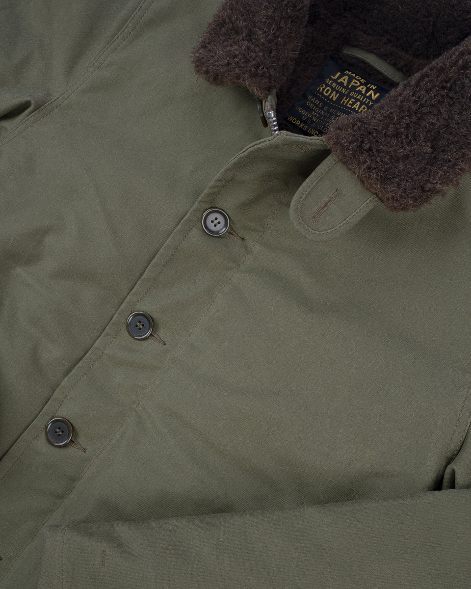 IHM-37-GRN Oiled Whipcord N1 Deck Jacket - Army Green - 10