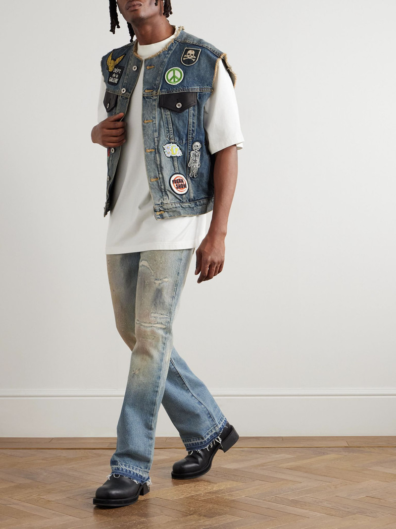 GALLERY DEPT. Greased 646 Straight-Leg Distressed Jeans Light denim outlook