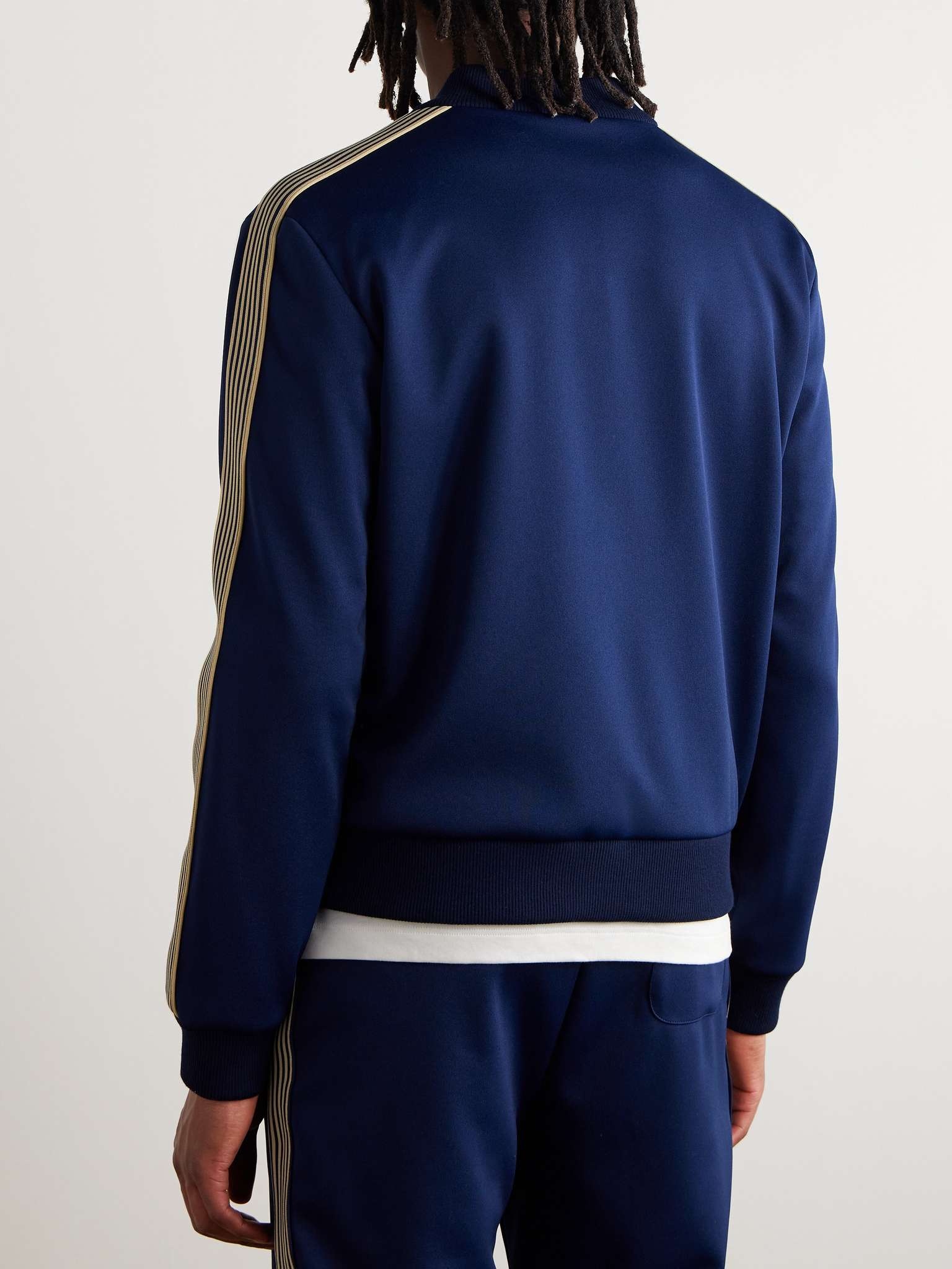 Striped Logo-Embroidered Jersey Track Jacket - 4