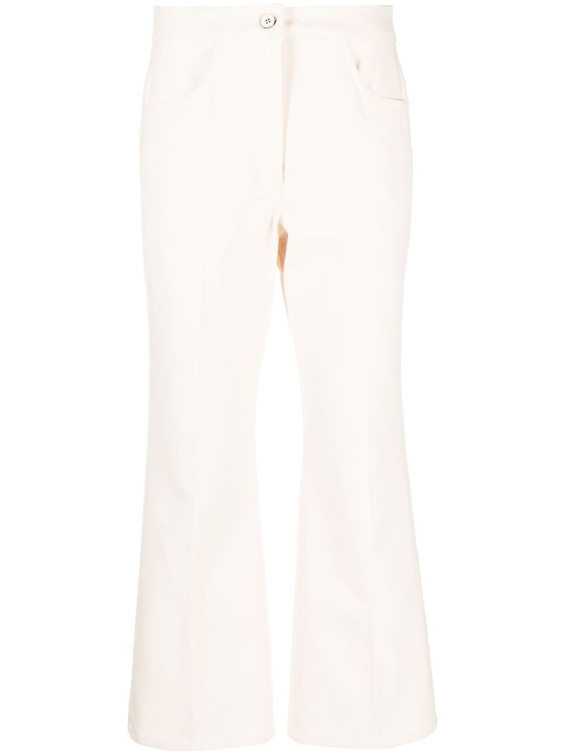 pressed-crease flared trousers 1