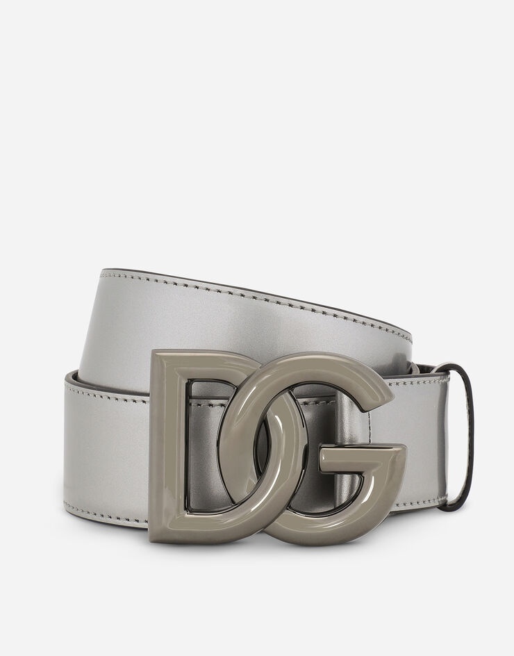 Calfskin belt with crossover DG buckle logo - 1