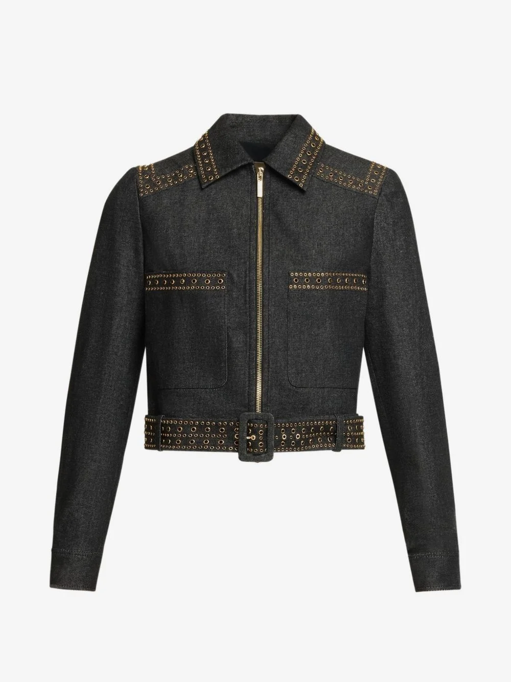 embellished denim jacket - 1