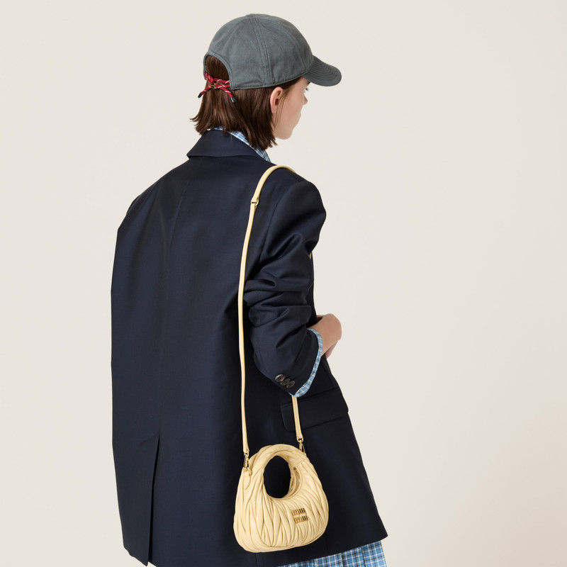 Miu Miu Wander matelassé nappa leather hobo mini-bag outlook