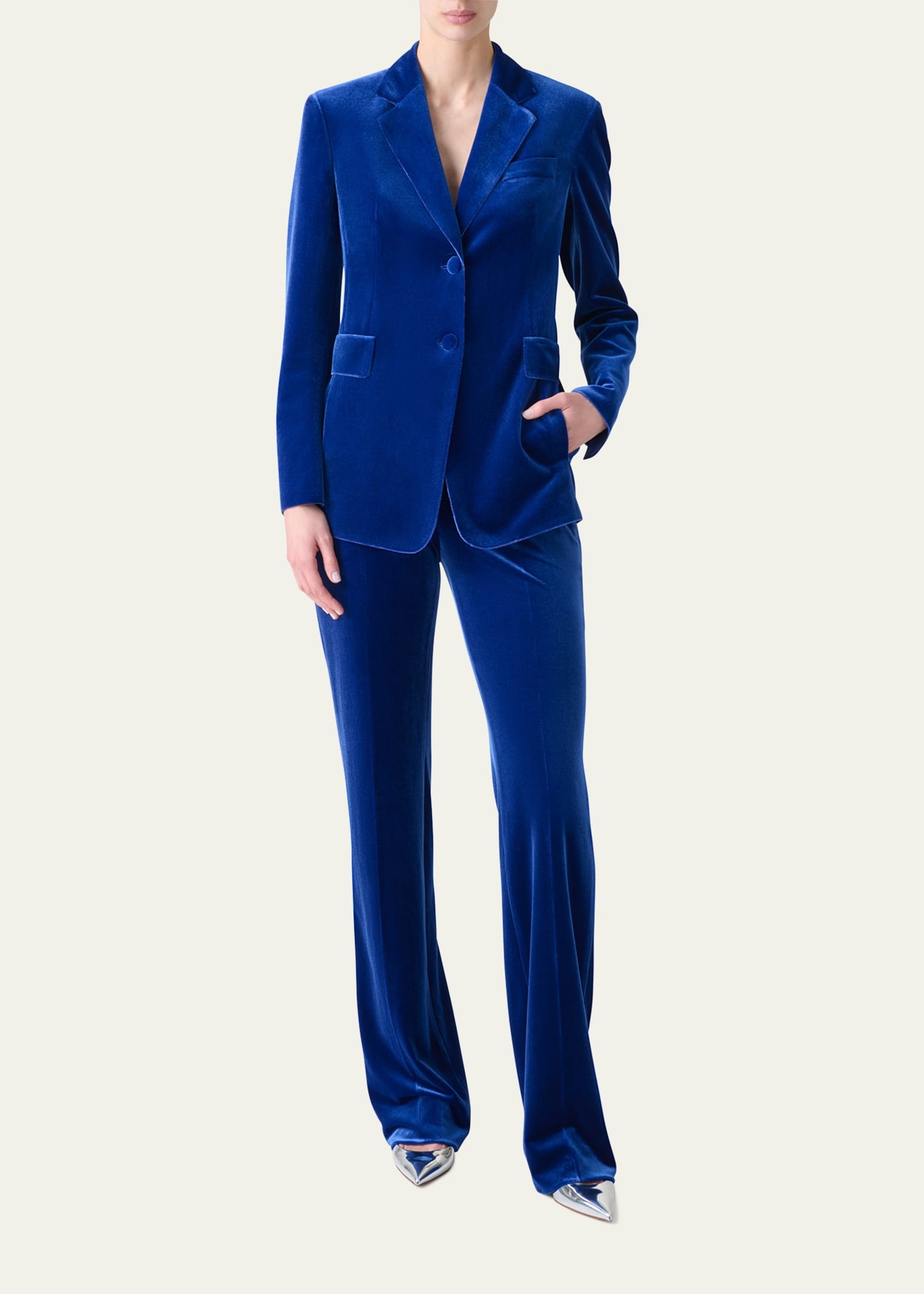 Carl Stretch Velvet Straight Leg Pants - 2