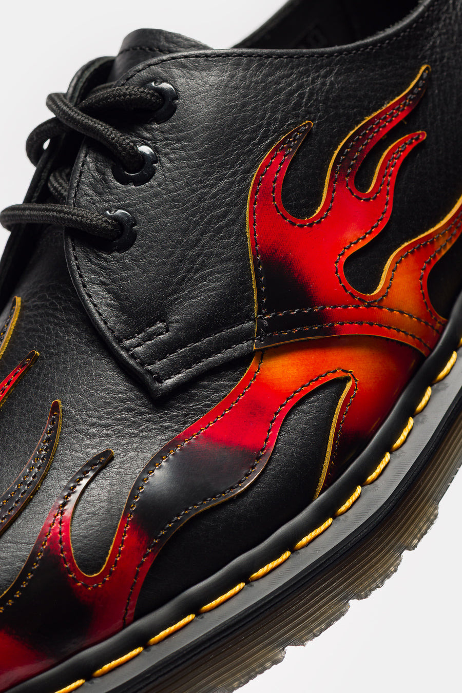 1461 Flame 3 Eye Shoe in Black/Vibrant Red/Yellow Overdrive/Multi Arcadia - 5