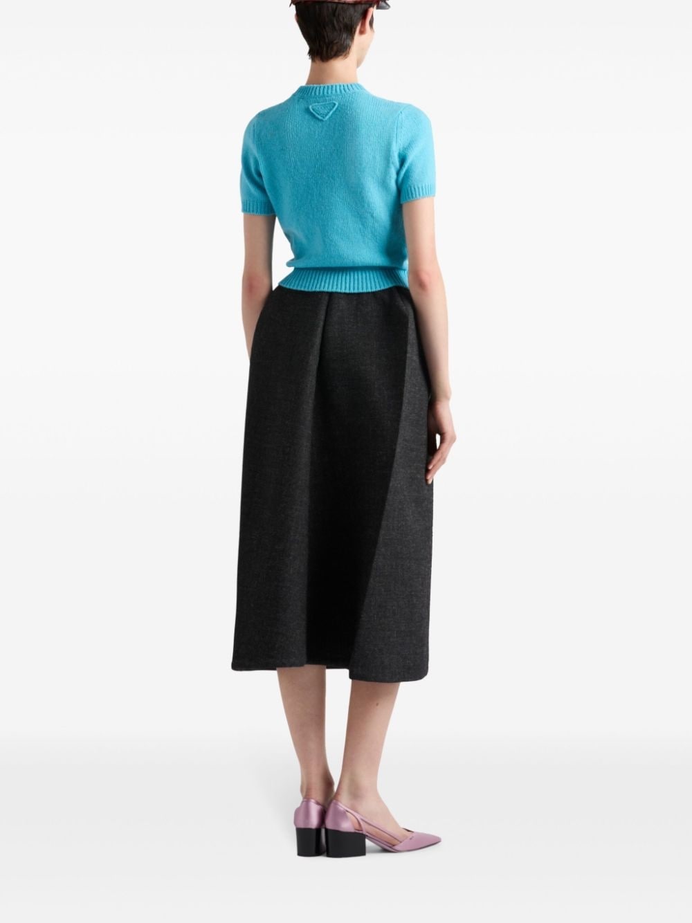 short-sleeve cashmere sweater - 3