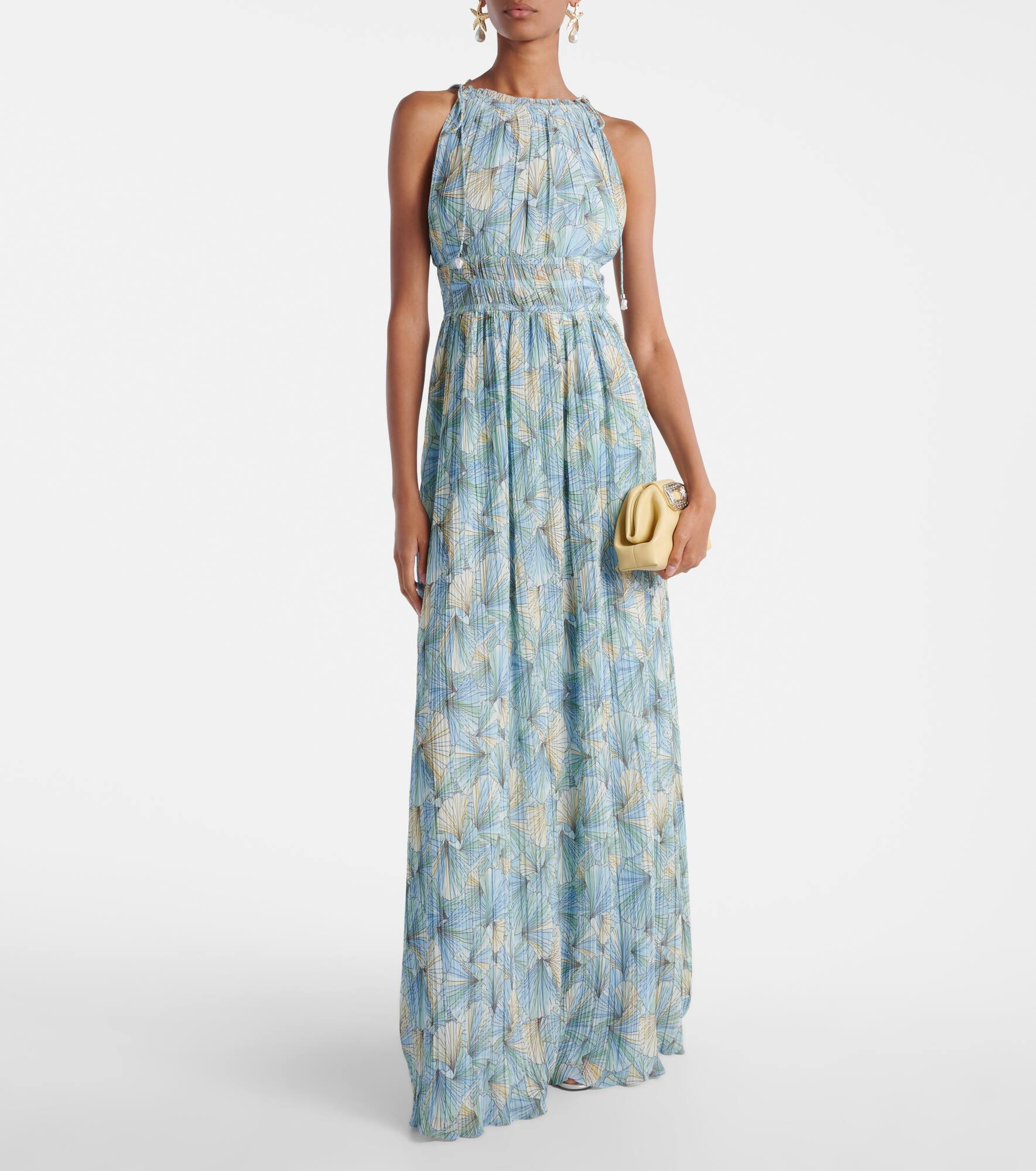 Yardley floral pleated chiffon gown - 2