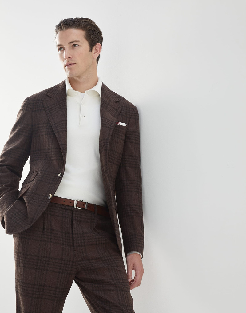 Frisé wool, silk and cashmere tartan deconstructed Cavallo blazer 4
