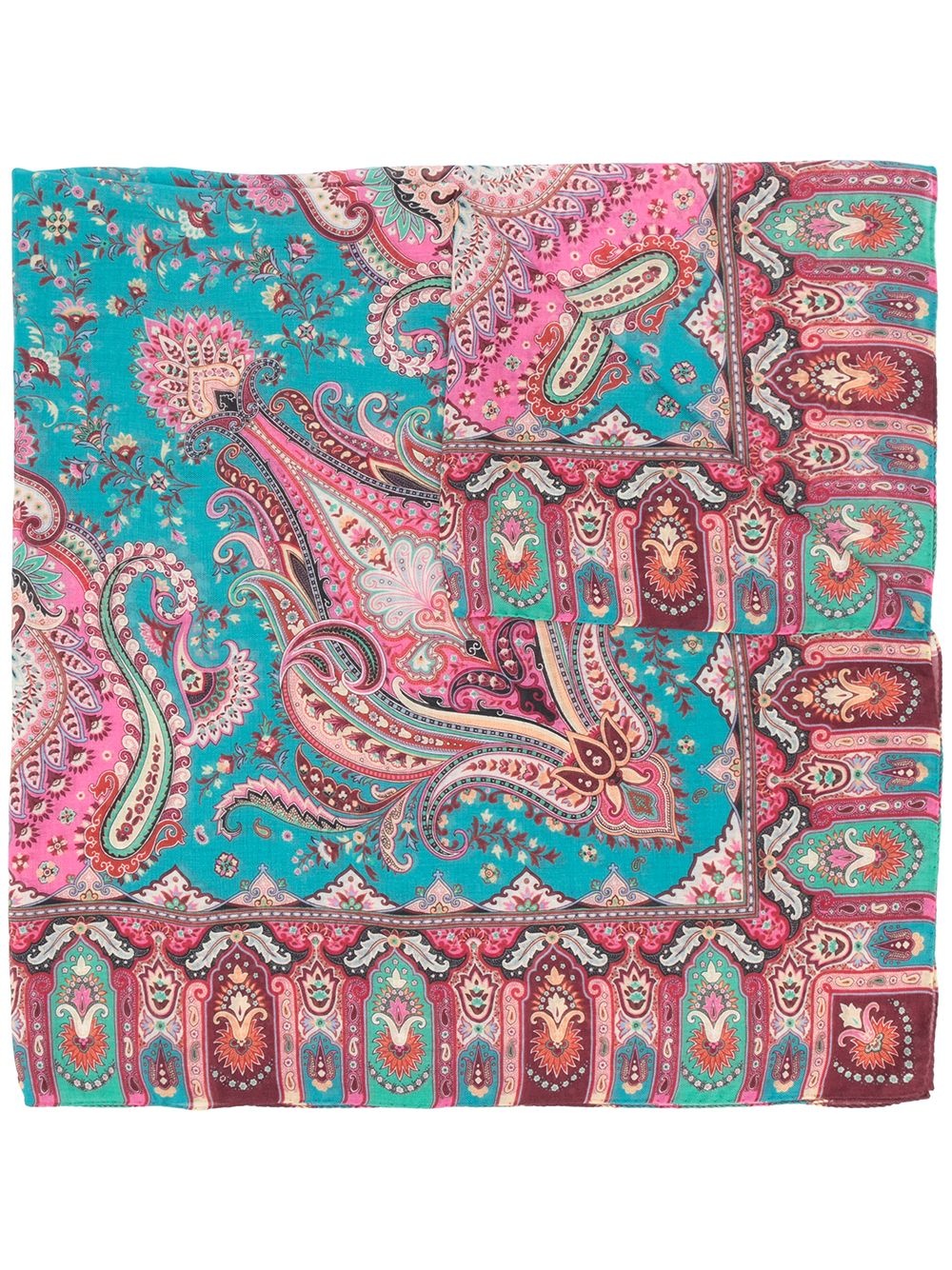 paisley print cashmere scarf - 1