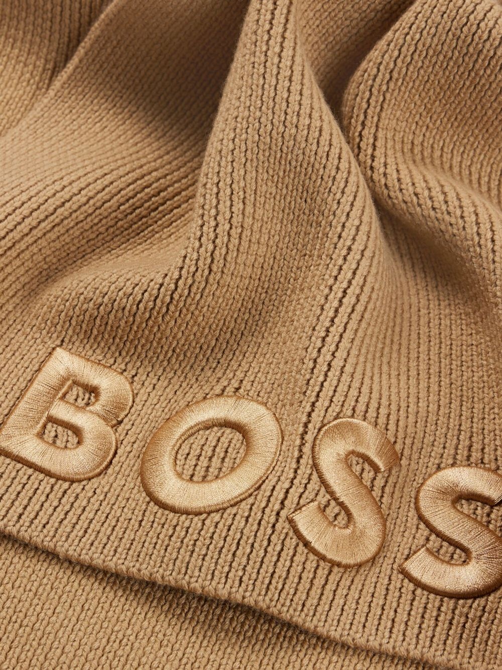 logo-embroidered virgin-wool scarf - 3