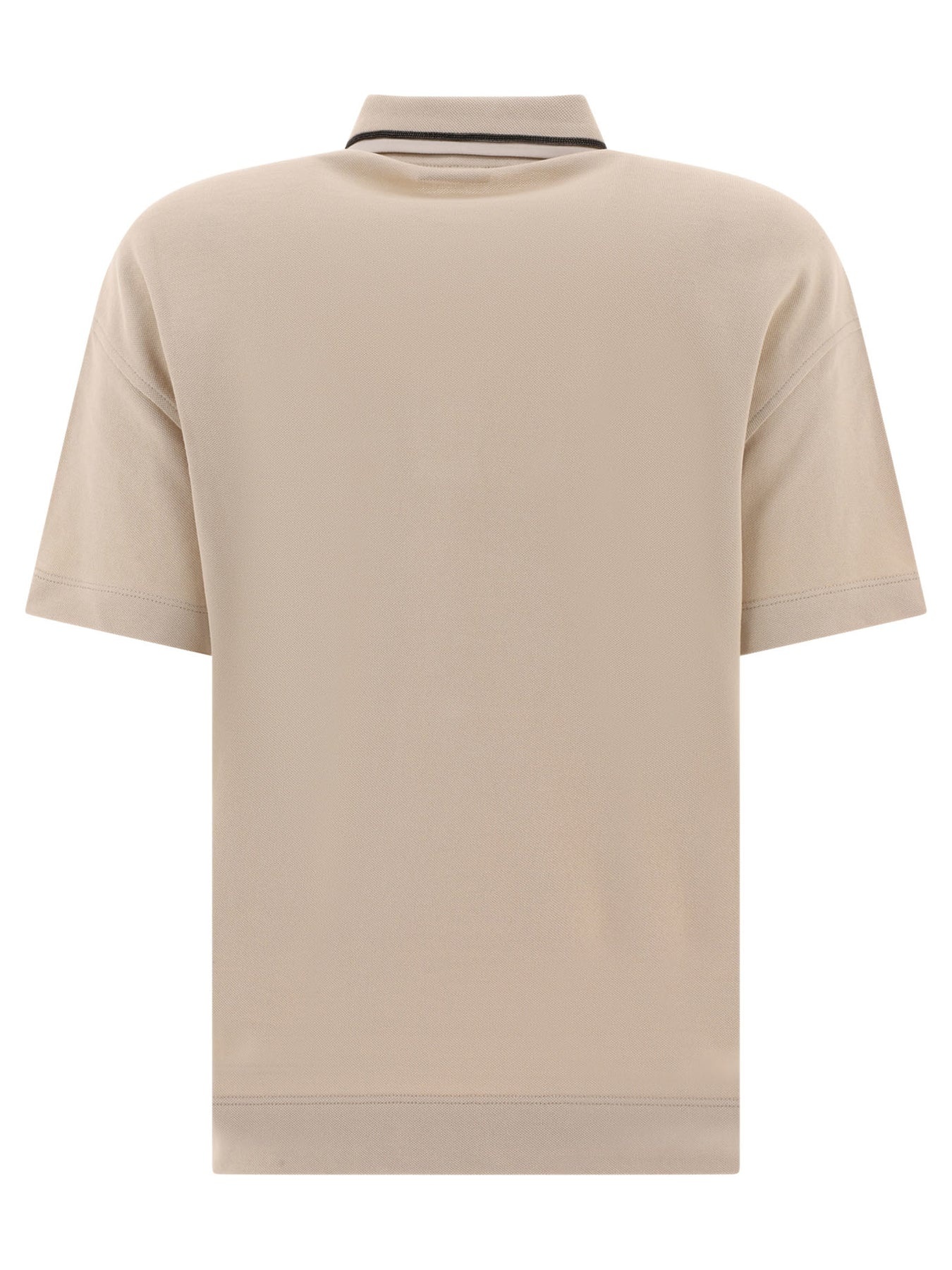 Piquet Polo Shirt With Monili Polo Shirts Beige - 2