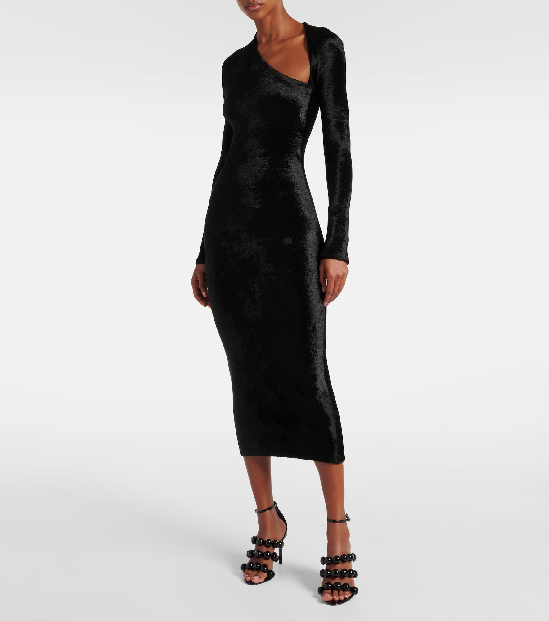 Velvet midi dress - 2