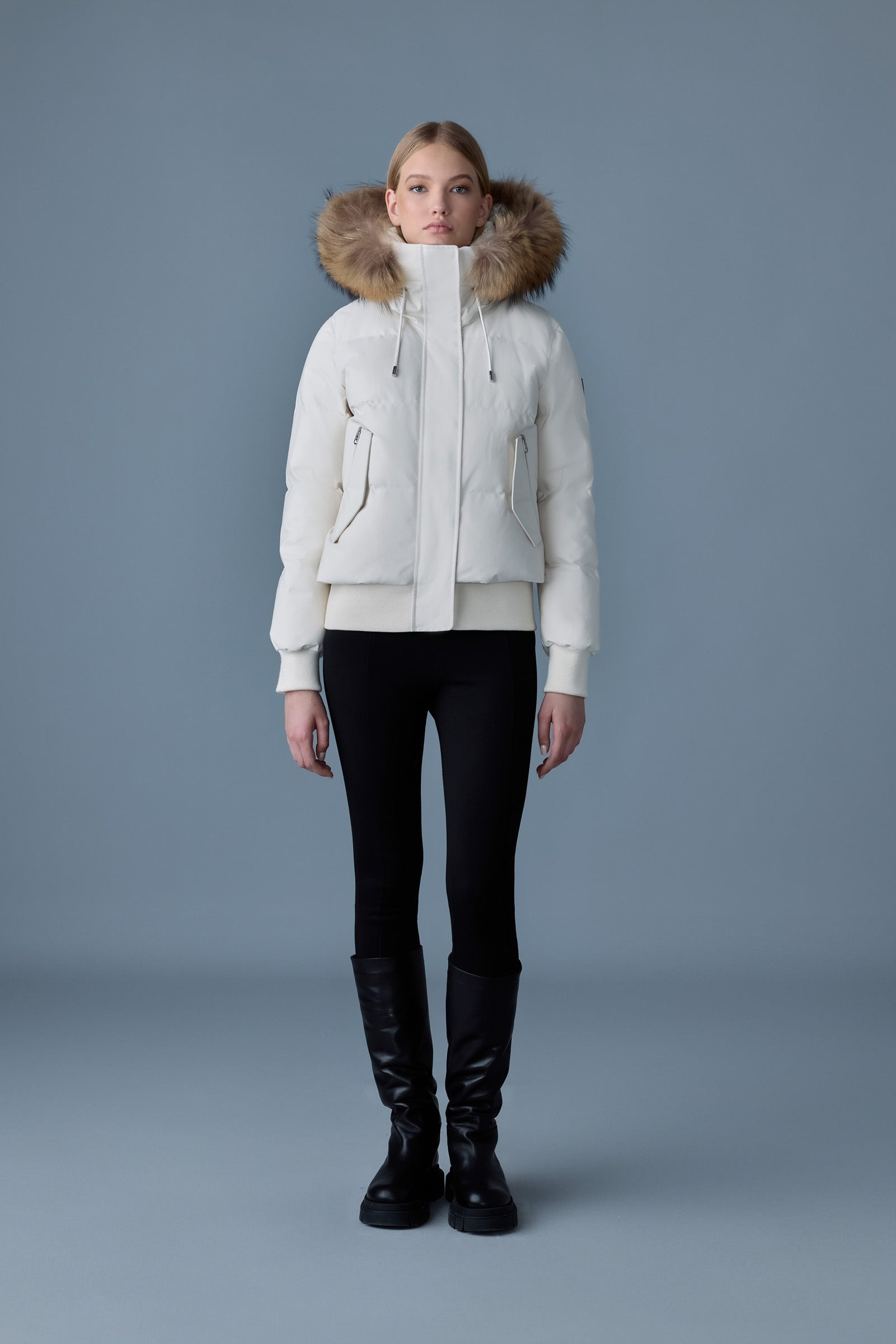 NEFI-FZ Down jacket with removable fur trimmed hood - 2