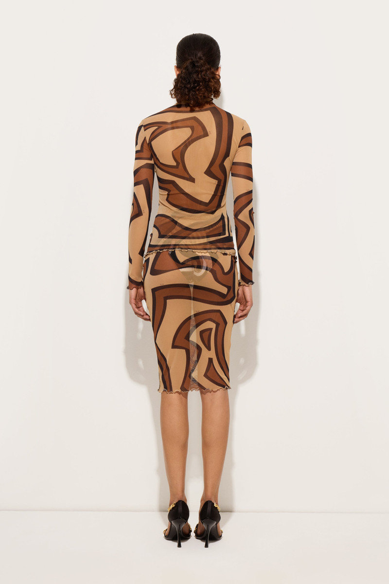 LABIRINTO PRINT MIDI SKIRT IN TULLE 4