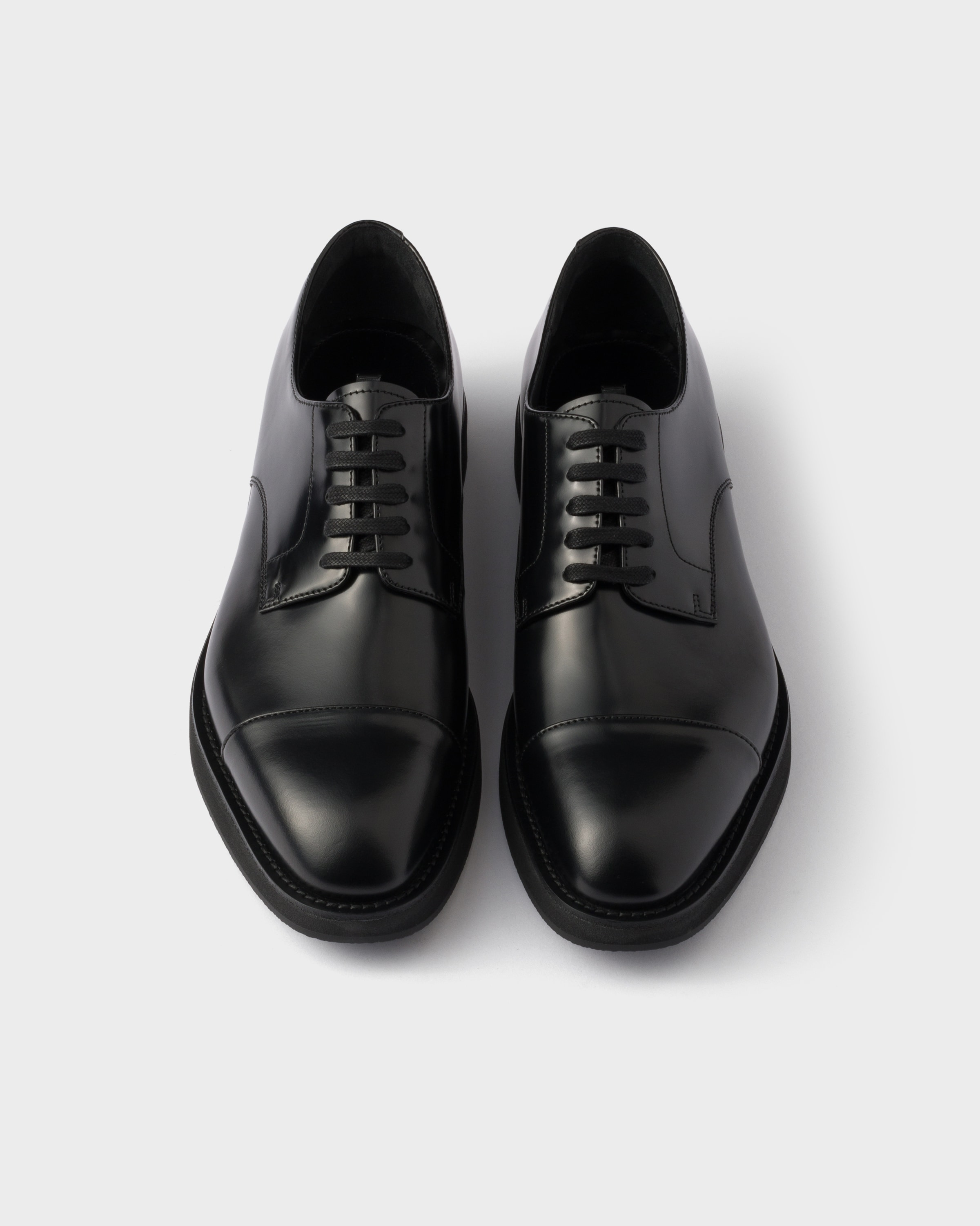 Brushed leather lace-up shoes - 4